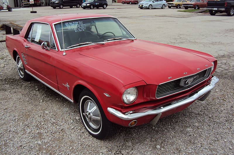 1966 Red mustang with faded paint for sale