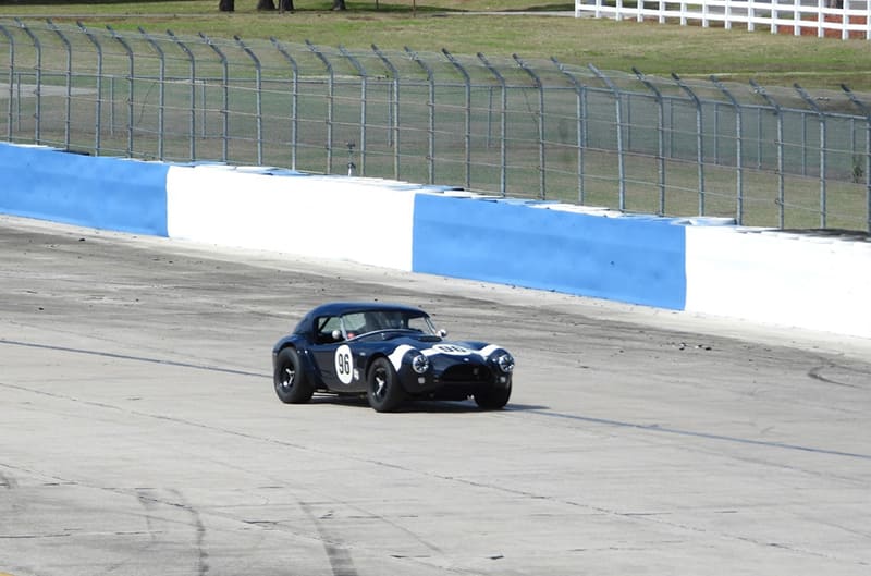Jim Farley on track in shelby cobra