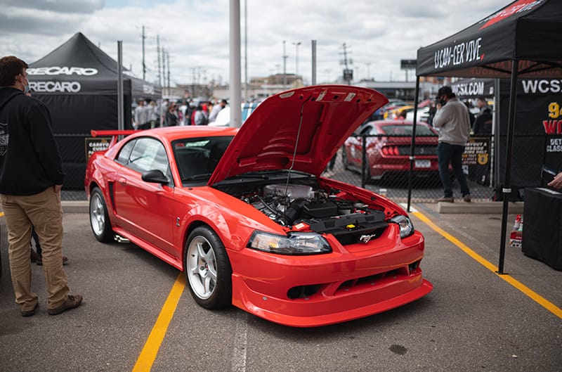 2000 Ford Cobra R Mustang with hood open