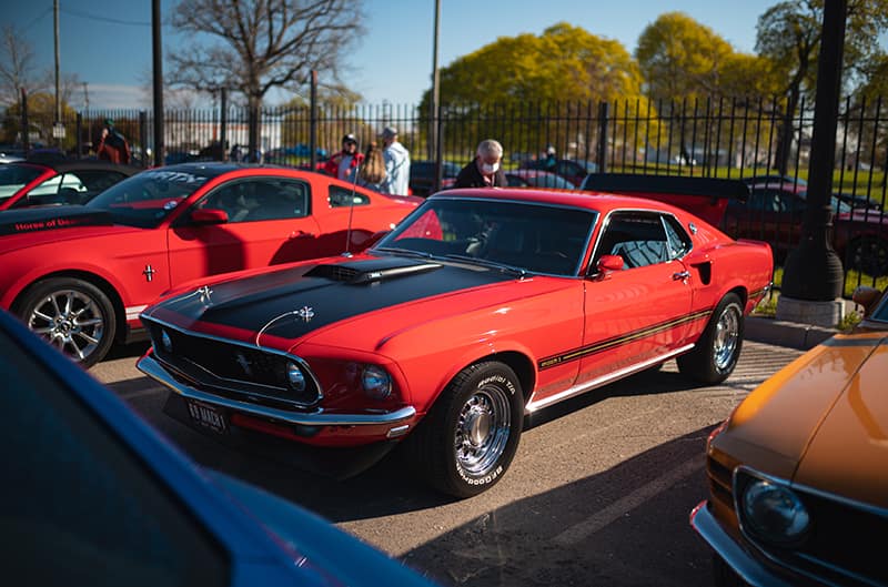 1969 Mach 1 Mustang at car show