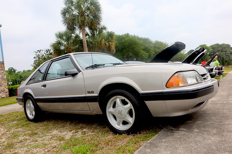 Tan Foxbody Mustang at car show