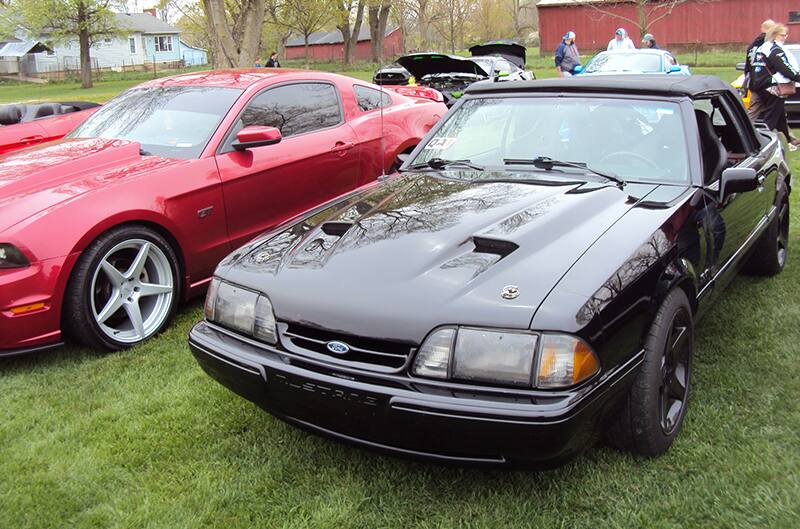 Black convertible Foxbody mustang