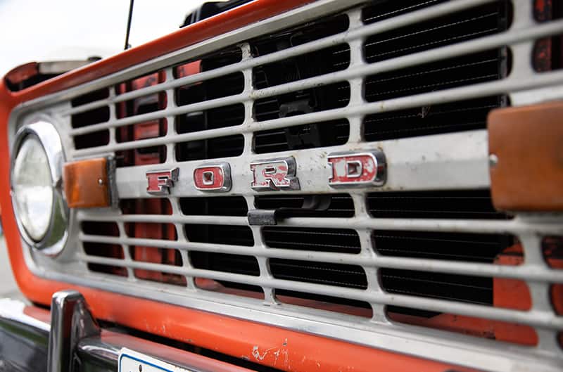 Close up of Ford Grille on 1971 Bronco
