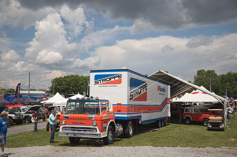Stroppe hauler in front of display