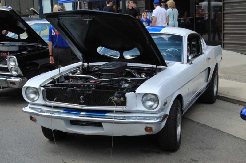 White vintage Mustang