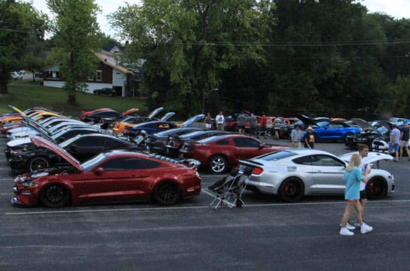 Mustangs in parking lot