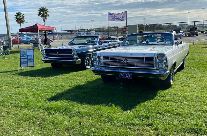 Ford Fairlane club set up at show