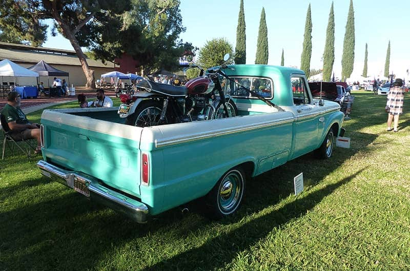 Ford Truck with motorcycle in bed