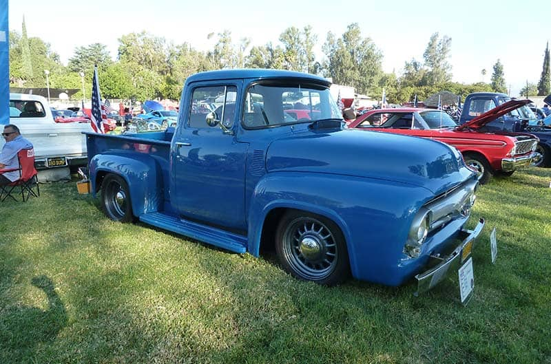 Lowered Blue Ford Truck at show