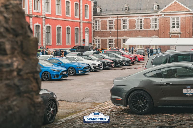 Many mustangs gathered in public square