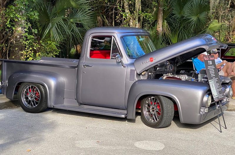 Silver Ford Street Rod truck