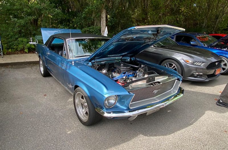 Blue first gen mustang