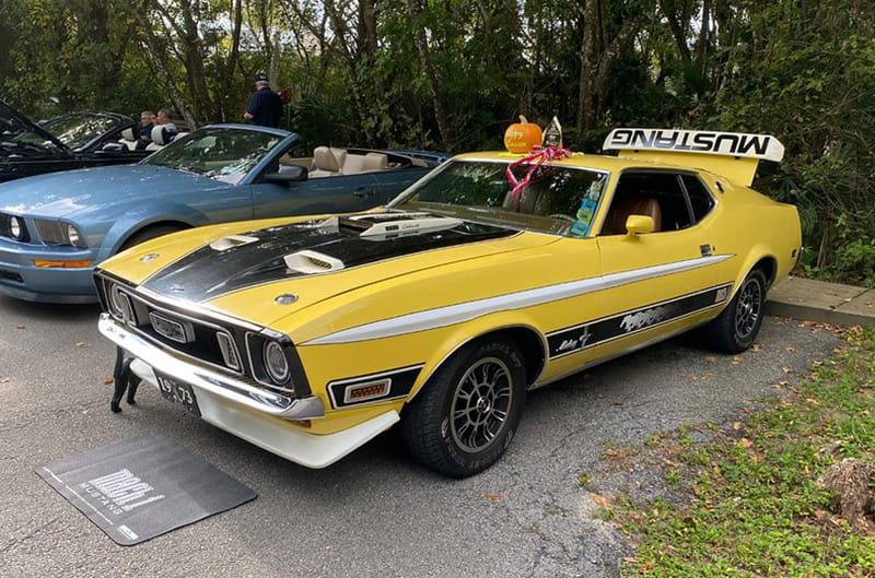 Yellow second gen mustang mach 1