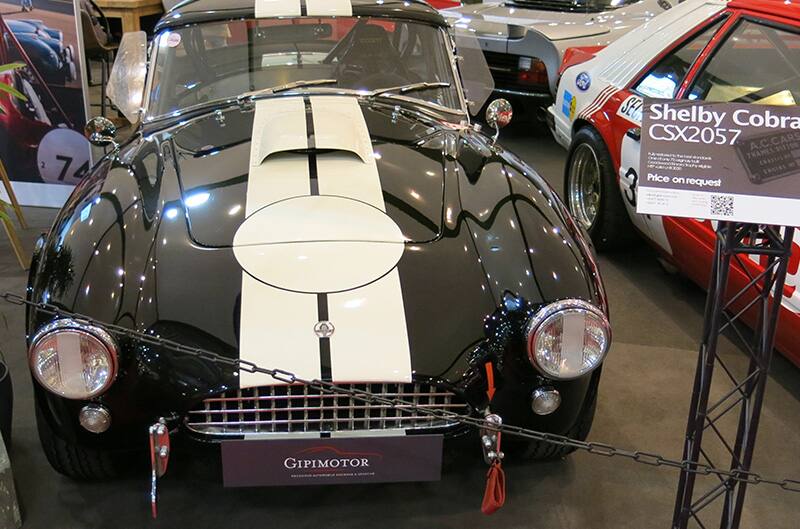 Black Shelby Cobra with white stripes