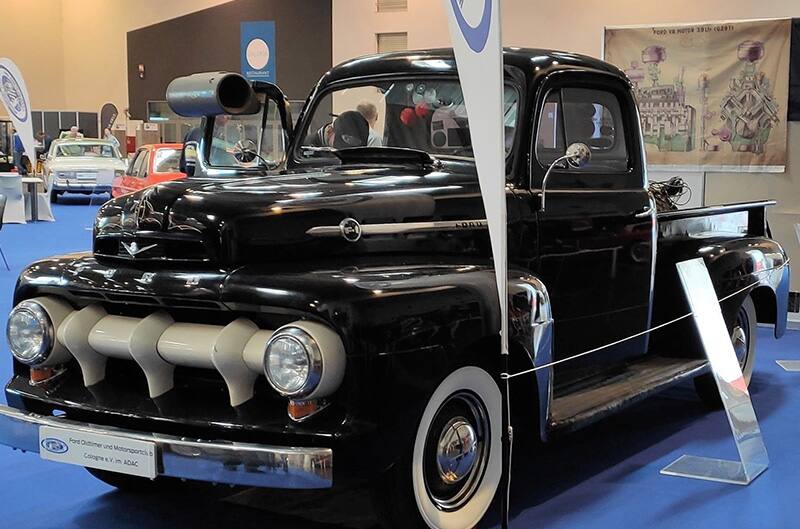 Black ford pickup truck