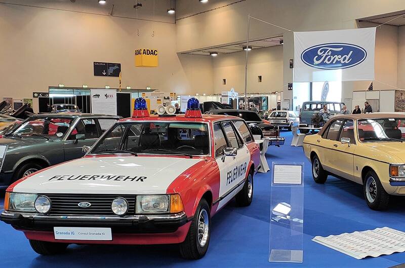 Several Fords in convention center