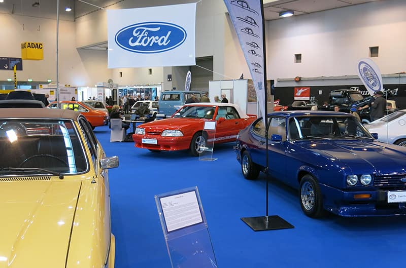 Ford dealer display with several 80's-era fords