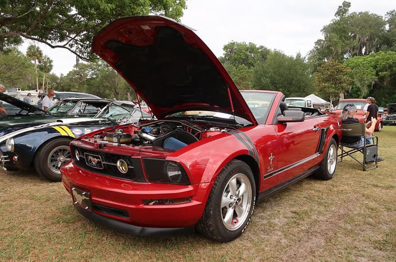 Red S197 Ford Mustang Convertible