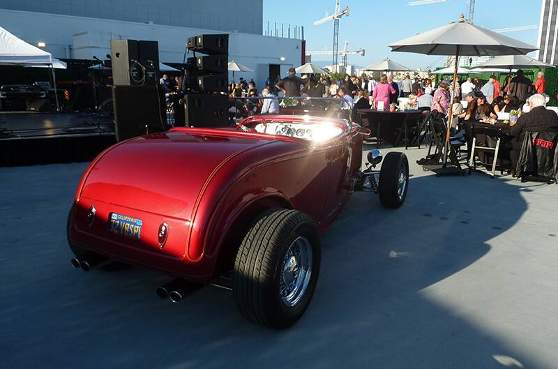 Red end of Red 1932 Ford convertible