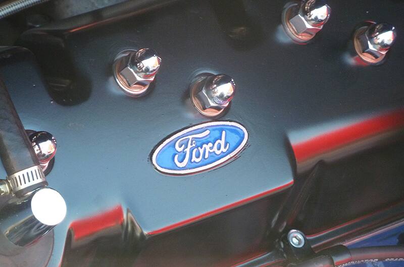 Ford logo on valve cover of flathead