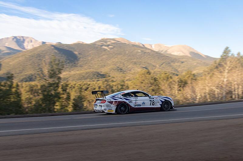 white 2017 Mustang on course at PPIHC