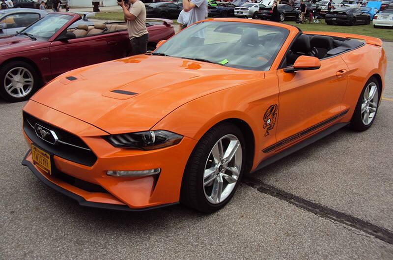 orange convertible S550 mustang