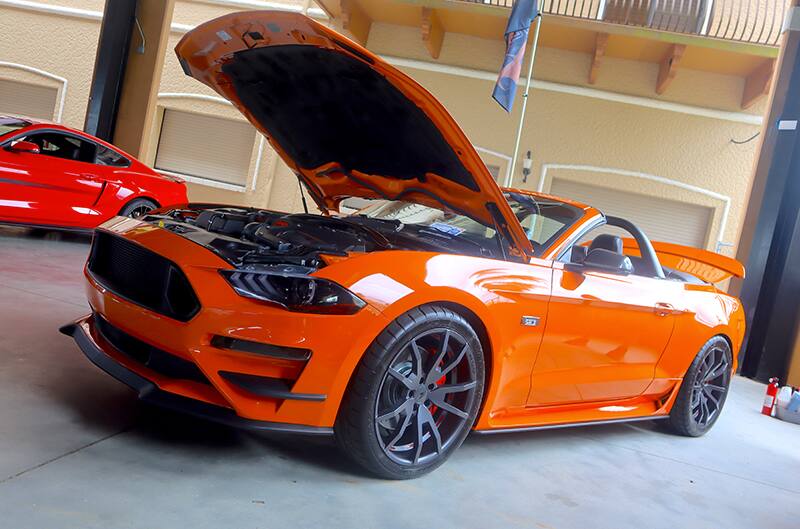 Orange S550 Mustang convertible