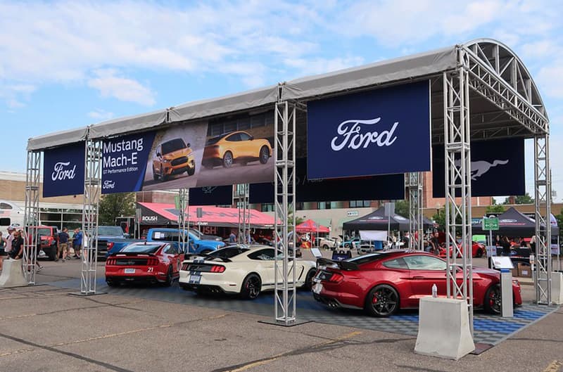 Ford Mustang display at Mustang Alley