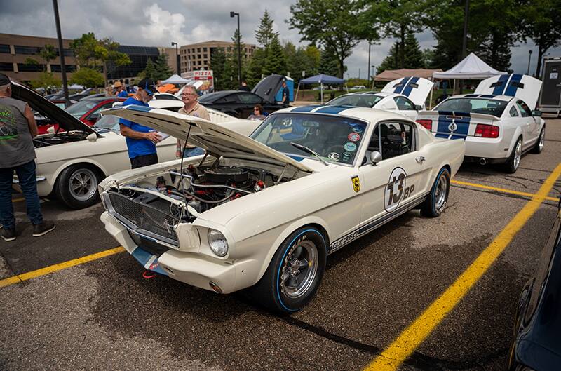 First generation Mustang blue and white