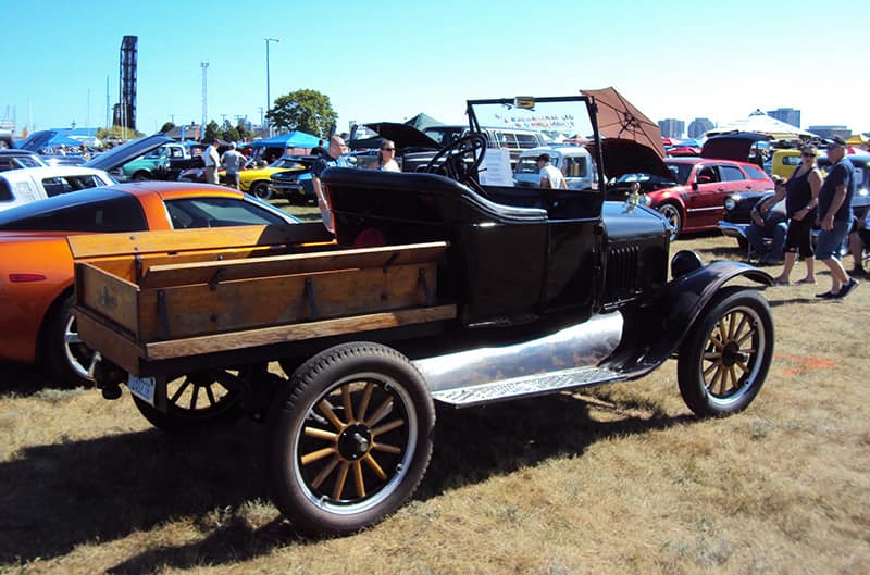 Ford model T with wooden pickup bed