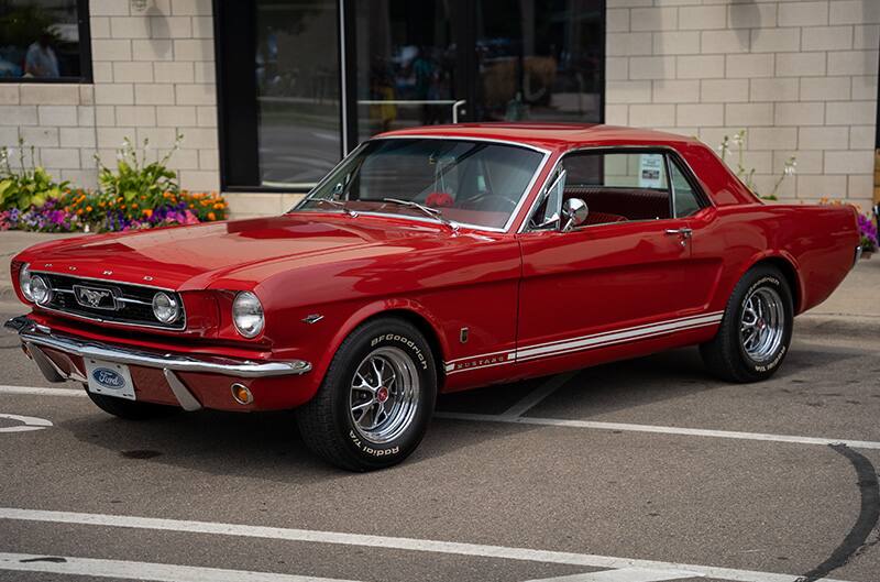 Red first generation Mustang