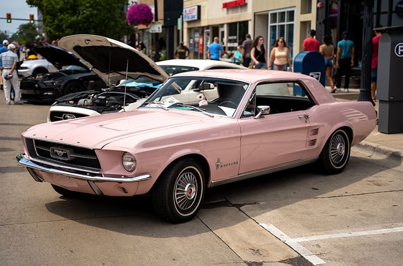 Pink first generation Mustang