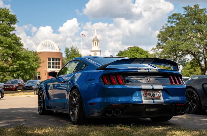 Rear end of Shelby GT350 Mustang