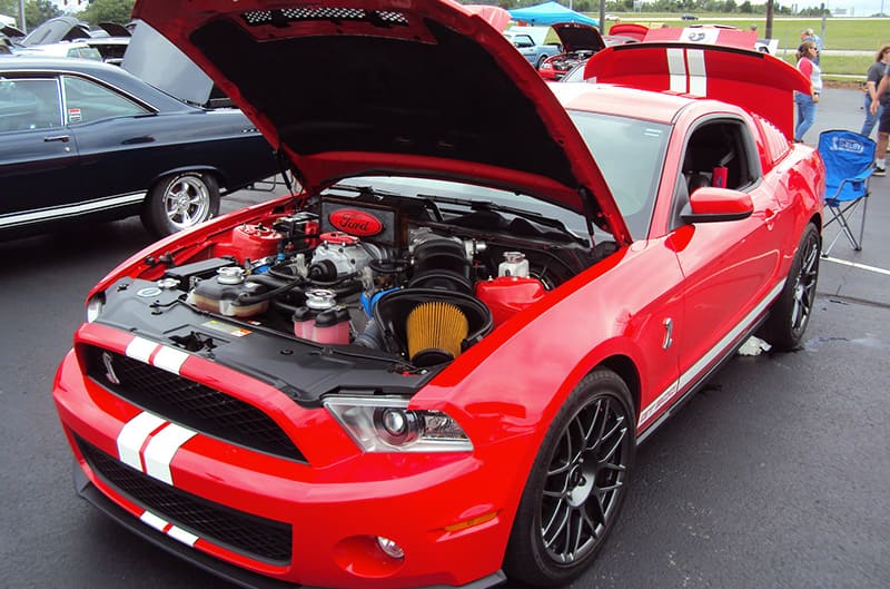 Red S197 Gt500 with white stripes