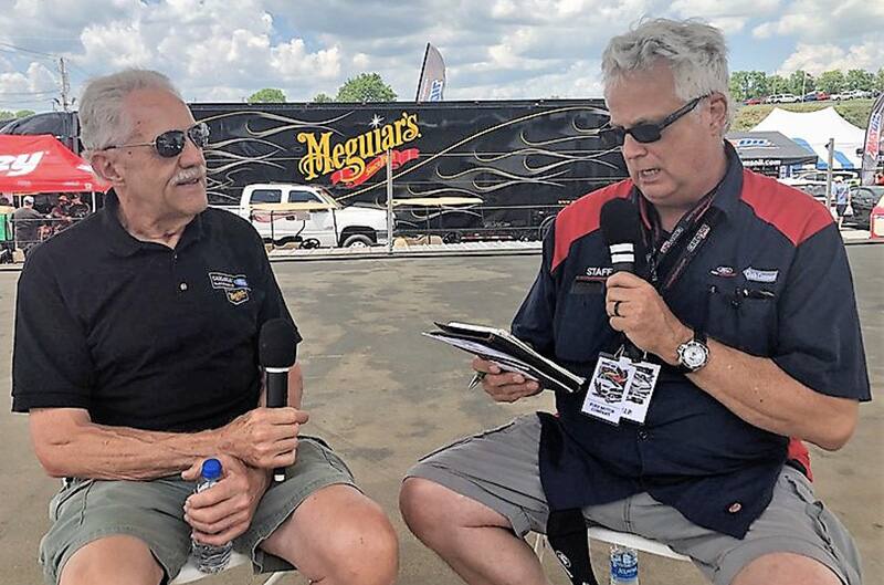 Al Joniec and John Clor on stage interview at Carlisle Ford Nationals