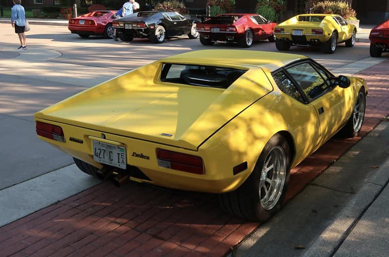 Yellow Pantera parked under the shade