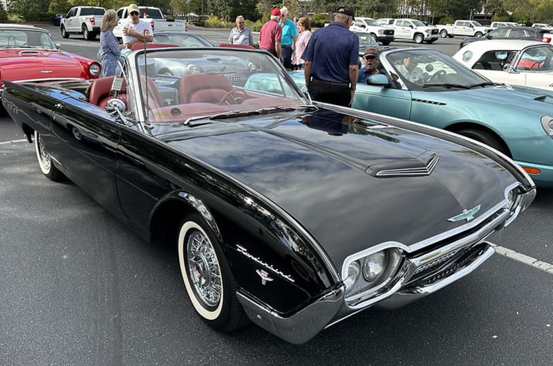 Black 1950s ford thunderbird