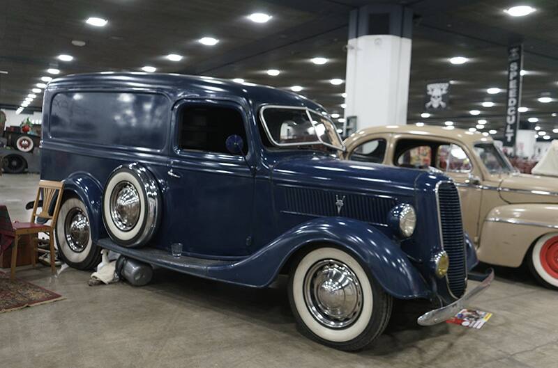 Blue ford sedan