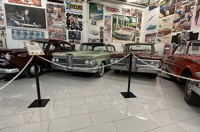 Several ford inside museum