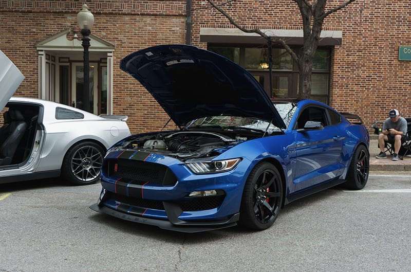 Blue Shelby Mustang at show