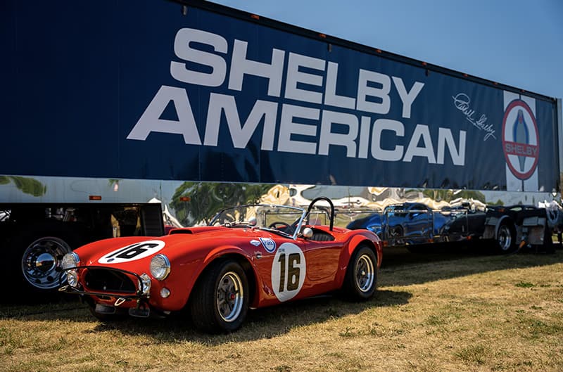 Shelby American Trailer with Red Cobra in Front
