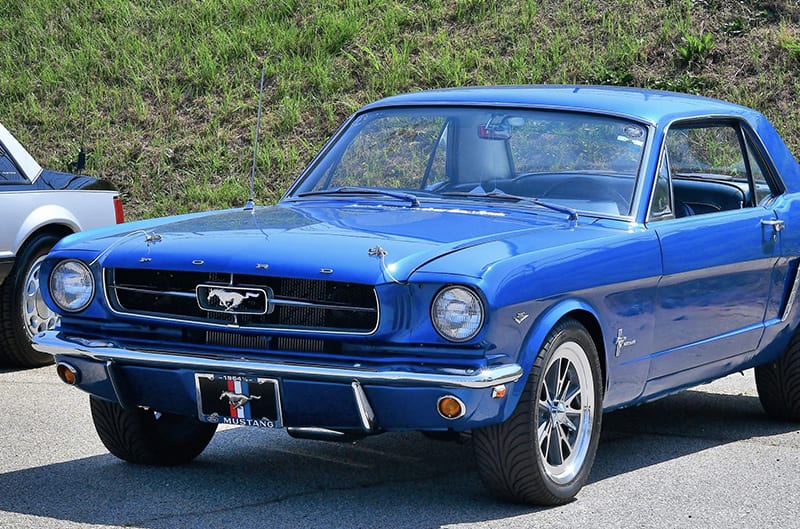 Blue first gen mustang