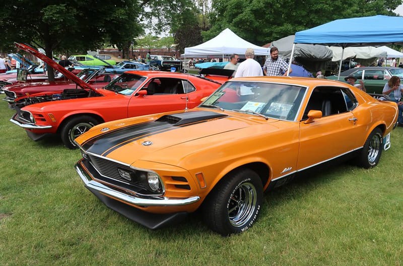 70s Mustangs in bright orange