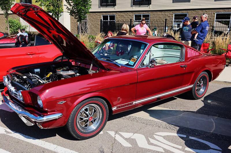 Red Mustang first generation convertible
