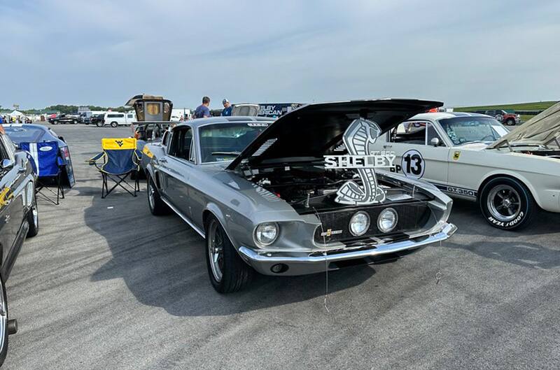 Silver first generation Mustang Shelby GT500