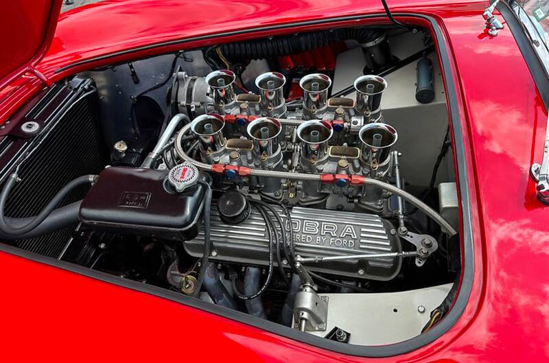 Engine bay of Shelby Cobra