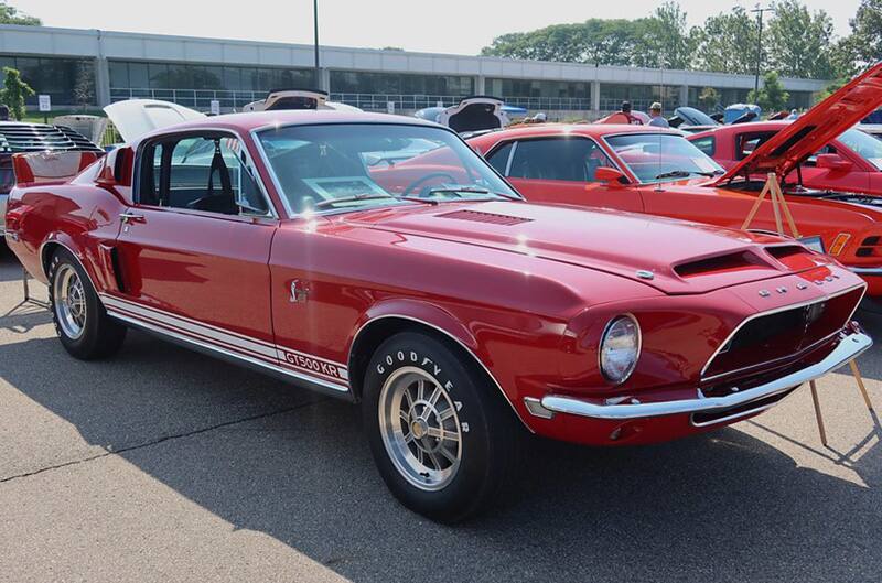 Red First generation Shelby Mustang