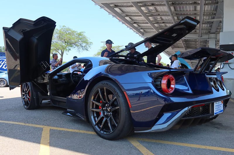 Ford GT with hood and doors open