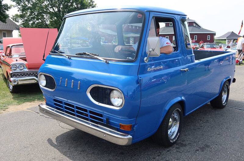 Blue Ford Econoline Van