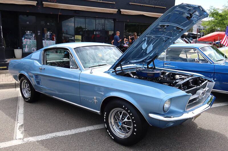 Light blue first gen mustang fast back